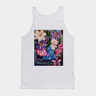 A beautiful lovely boutique of abstract vibrant colorful  flowers in a tall glass vase Tank Top